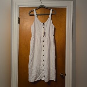 Universal Thread White Sleeveless Scoop Neck Midi Sundress